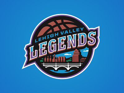 Lehigh Valley Legends badge basketball illustration legends lehighvalley logo sports sports branding typography