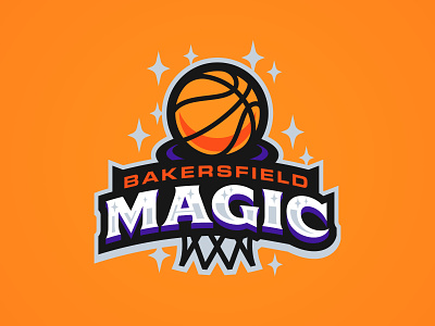 Bakersfield Magic badge bakersfield basketball illustration logo magic sports sports branding typography