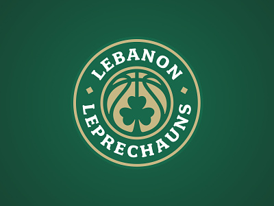 Lebanon Leprechauns badge basketball clover leprechaun logo sports sports branding typography
