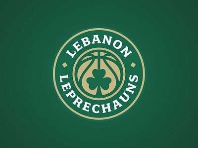 Lebanon Leprechauns badge basketball clover leprechaun logo sports sports branding typography