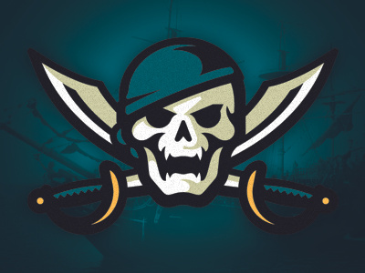 Pirates football logo pirate skull sports sword