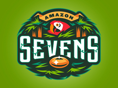 Amazon Sevens amazon illustration jungle logo macaw rugby sevens sports type