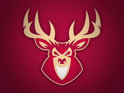 Buck buck deer illustration logo sports