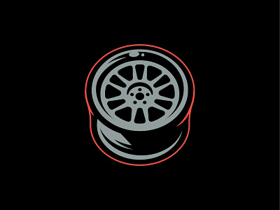 Wheel car icon illustration logo rim wheel