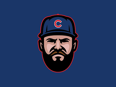 Arrieta baseball beard face illustration logo sports