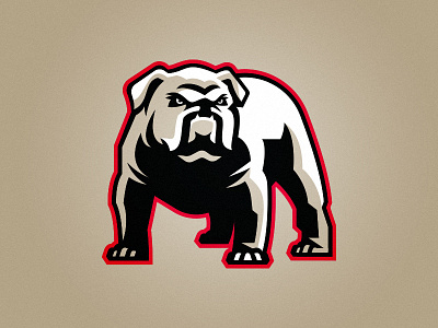 Bulldog dog illustration logo mascot sports