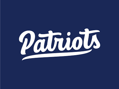 Patriots baseball lettering logo script type typography