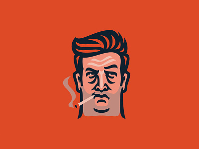 Smokin' Jay bears chicago cutler face football icon illustration smoke