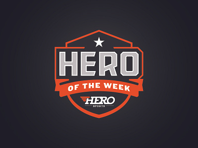 HERO of the Week badge design hero logo ribbon sports