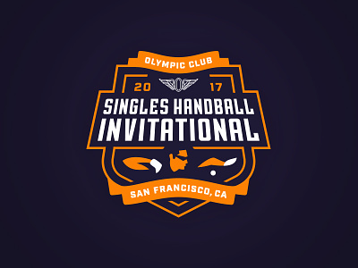 Singles Handball Invitational badge design handball logo sports tournament