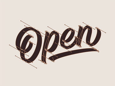 Open bezier beziercurves handles lettering script type typography