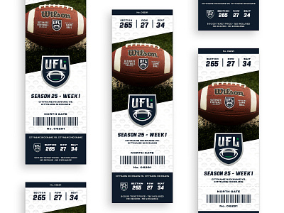 UFL 2.0 Ticket football logo sports ticket type typography