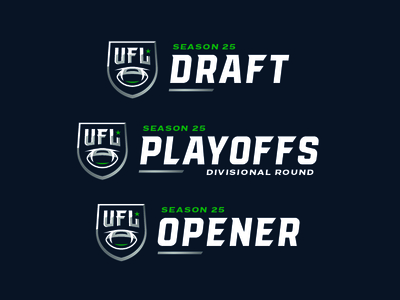 UFL 2.0 Branding badge design football logo sports type