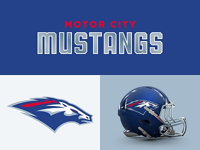 Motor City Mustangs design detroit football motor city mustangs sports sports branding theuflproject typography