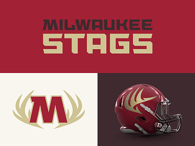 Milwaukee Stags deer design football milwaukee sports sports branding stags theuflproject typeface typography