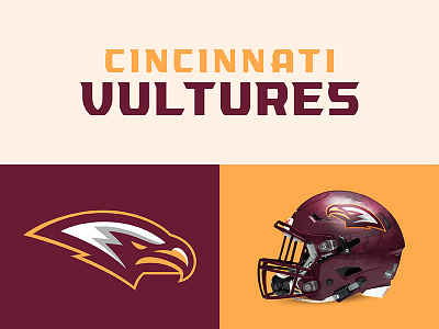 Cincinnati Vultures cincinnati design football sports sports branding theuflproject typeface vultures