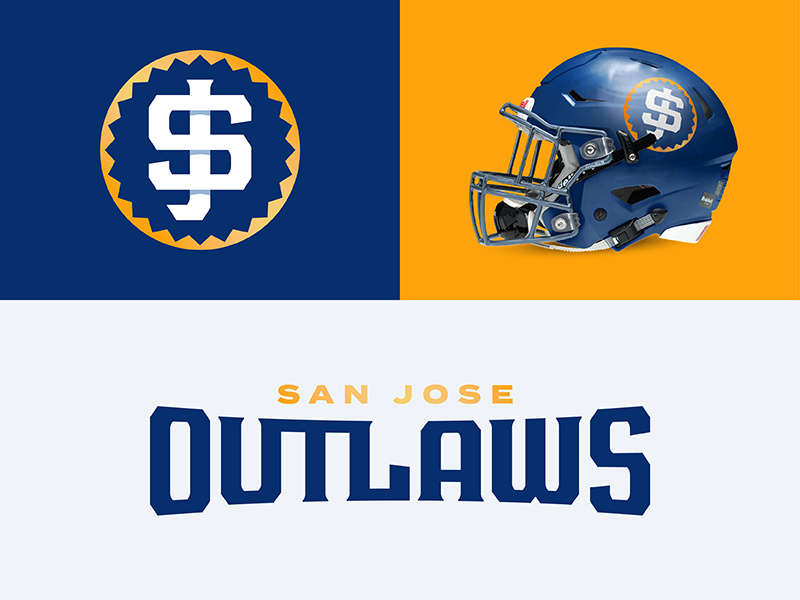 San Jose Outlaws font type design typeface sports branding design outlaws california sanjose theuflproject