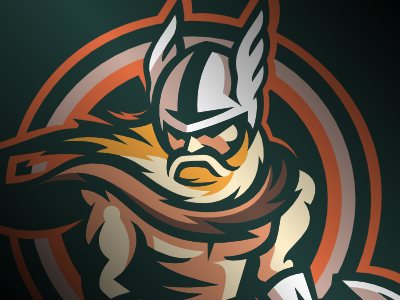 Thor beard helmet logo sports thor