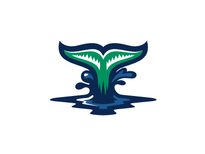 Whalers baseball logo sports tail water whale