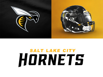 Salt Lake City Hornets on Behance branding font football illustration logo sports sports branding theuflproject type design typography ufl