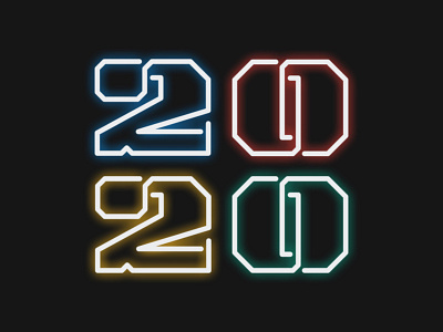 2020 2020 design newyear typeface typography vector