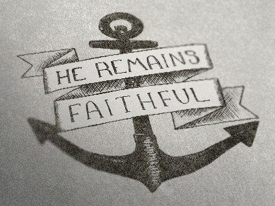 "Faithful" - art for Logos Bible Software anchor bible drawing illustration lettering nautical type verse