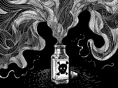 Poison cloud illustration ink poison smoke vapor wacom