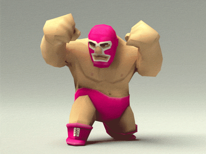 Luchador Animated Stance 3d animation blender character design game design modeling wrestler
