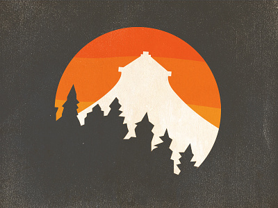 Spokane Pavilion illustration spokane sunset trees vector