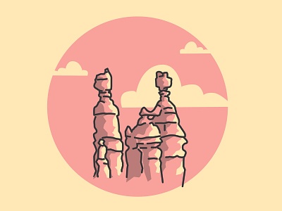 Bryce Canyon badge design illustration vector