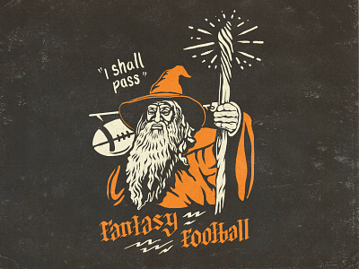 Fantasy Football - Wizard design fantasy football illustration lettering type