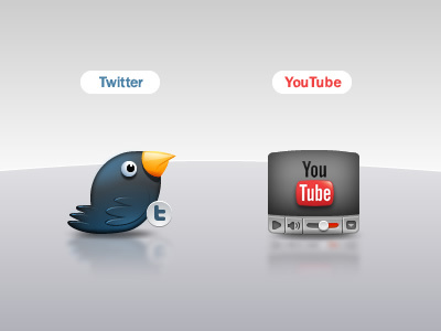 Twitter and YouTube icons