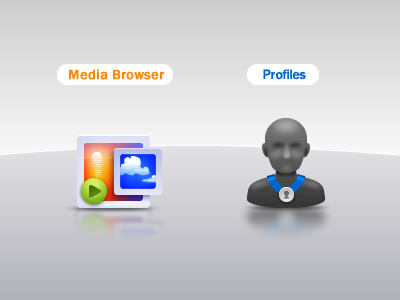 Media Browser and Profiles Icons bada fireworks icons media pictures profile security theme