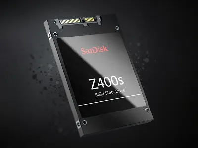 SSD Storage SanDisk Z400s Art-shot 3d 3d visualization 3dartist 3dprint amazon c4d cgi cinema 4d dark desktop drive electronic hardware hipoly lighting memory modeling productrender ssd studiorender