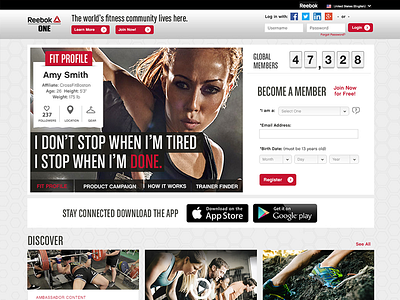 ReebokONE Website design fitness reebok sports ui ux website