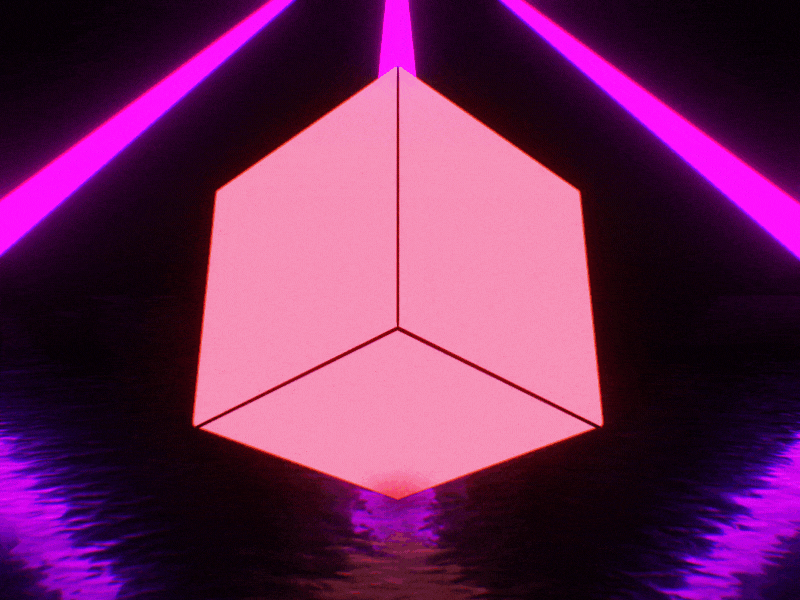 HEY THERE, DRIBBBLE abstract after effects animation cube cyberpunk debut element 3d gif glitch glow logo