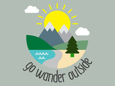 Go Wander Outside for GoWanderOutside.com (color) branding illustrator logo t shirt design