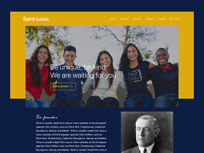 High school site advertising branding design high school model president school site student students typography web