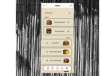 UI menu page advertising aloha beach branding burger burgers design hawaii hawaiian menu typography ui web