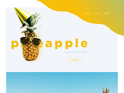 pineapple advertising beach energetic energy fruit fruity gradation pineapple resort shadow site summer sunglass web yellow