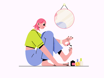 Evening routine 2d animation beauty branding character design chill date evening routine friendship girl girl power illustration make up morning routine motion graphics nails painting polish preparing for a date self-care