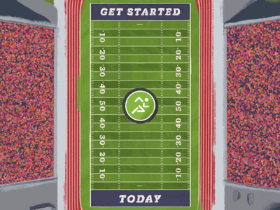 Get Started Today - OderMyGear animation design football illustration motion motion graphics mowe ordermygear sport stadium texture