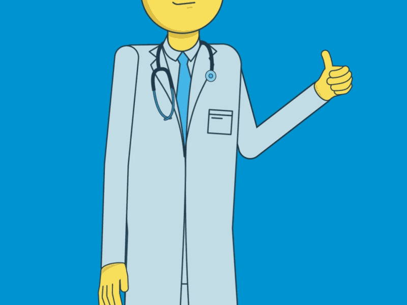 Getting the Professional Approval animation character character animation design doctor illustration lawyer motion pfizer thumbs up. hands