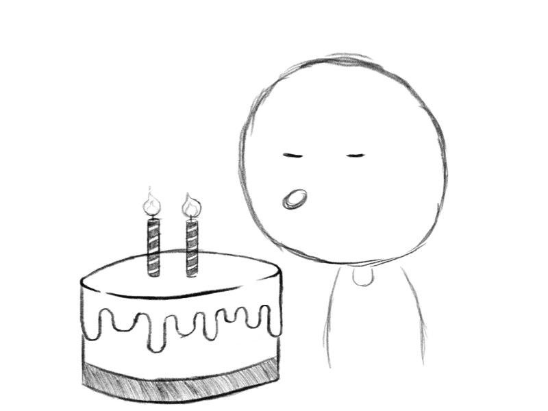 Let's Celebrate animation anniversary birthday blow cake candle character fire flame ilustration mowe weird