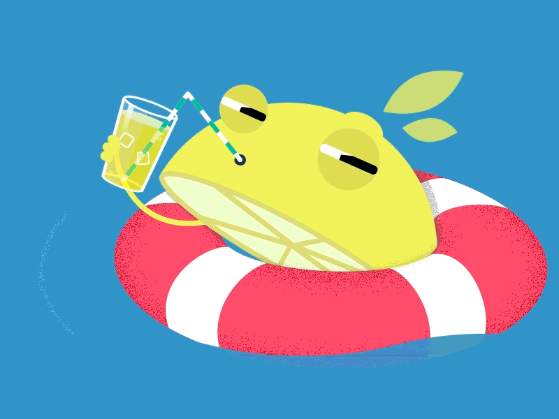 Lemonade and Chill animation character chill cup float floating ice lemon lemonade motion graphics straw swimming pool