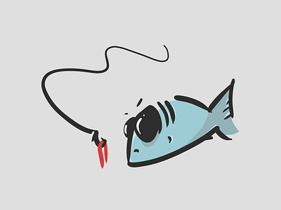 i'm not okay with this fish fishing illustration