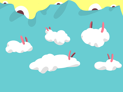 evil bunny clouds cloud illustration