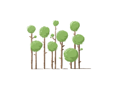 trees brush green illustration sketch tree trees