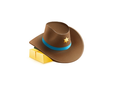 hat gold hat sheriff