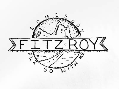 Fitz Roy doodle draw patagonia pen sketch typography